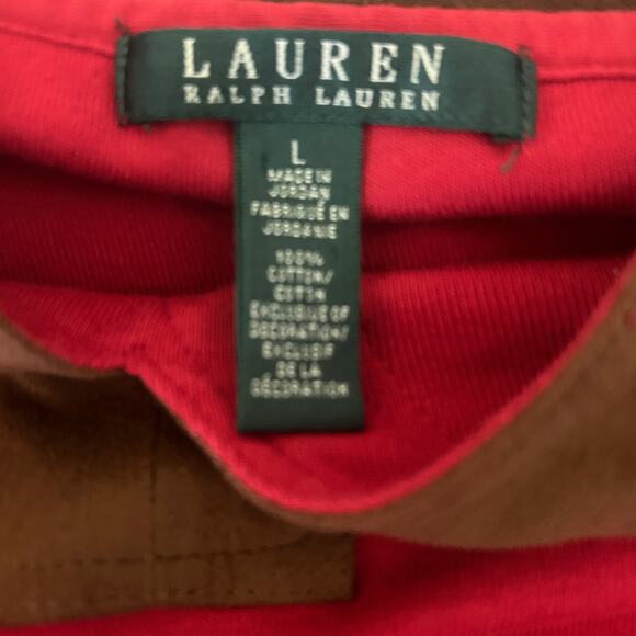 Ralph Lauren RLR‎ Women Tunic Top L Red Cotton Preppy Western Cowgirl Classic - Picture 2 of 7